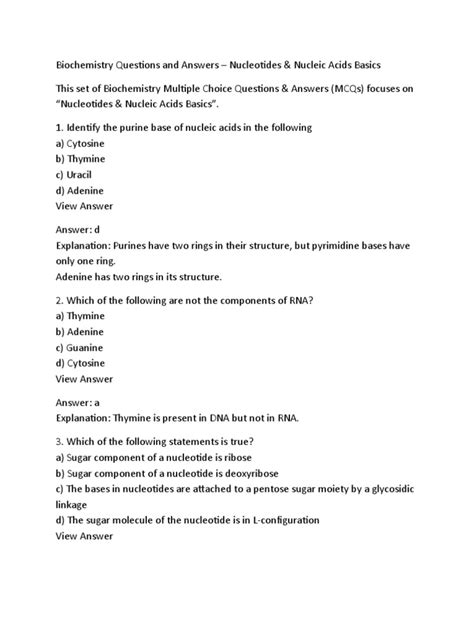 Biochemistry questions and answers pdf. pdf), Text File (.  Below is a chapter-by-cha...