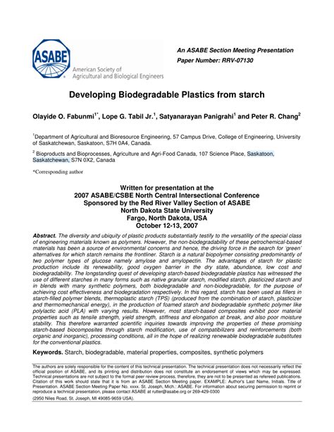 Biodegradable plastic from starch pdf.  It is associated with hydrophilic propert...