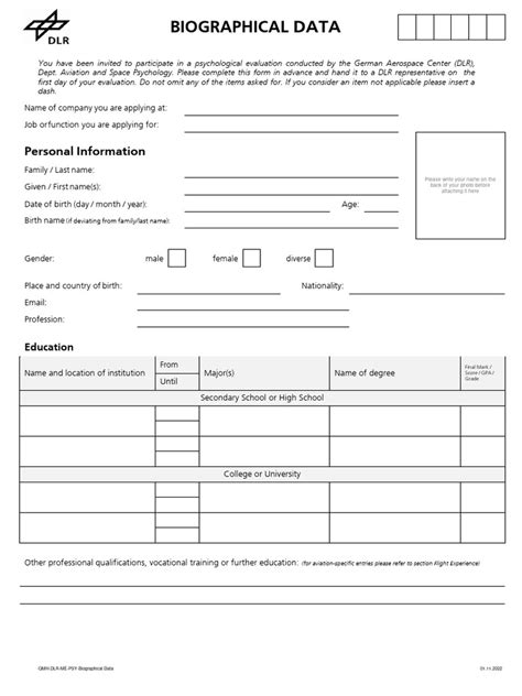 Biographical data sheet philippines