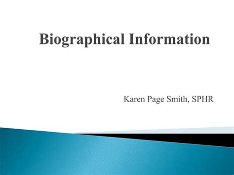 Biographical information - 2