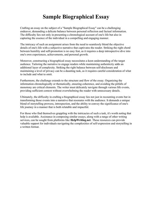 Biographical interview essay examples for college