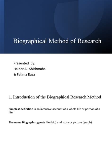 Biographical method example