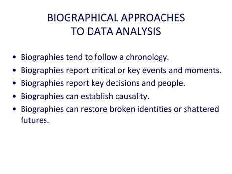 Biographies and analysis of