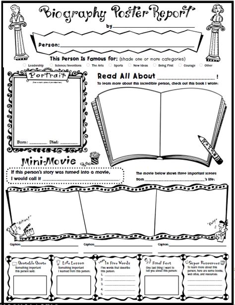 Biography Book Report Format Lesson Plans & Worksheets