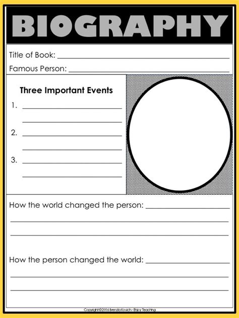 Biography activity worksheet