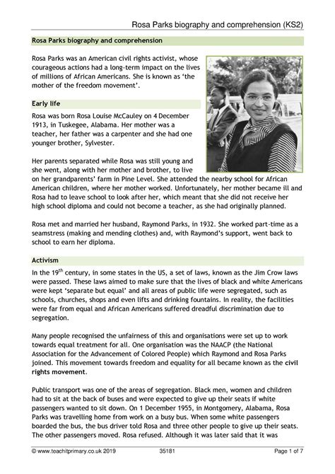 Biography examples ks2
