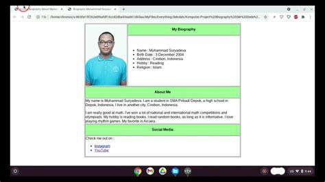 Biography html code