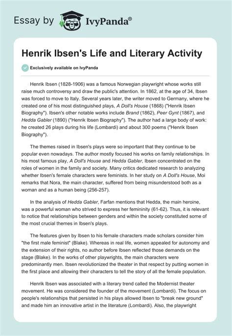 Biography ibsen sample