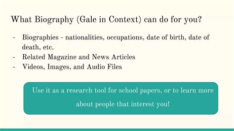 Biography in context login