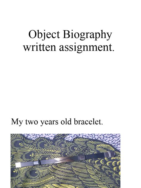 Biography information of an object
