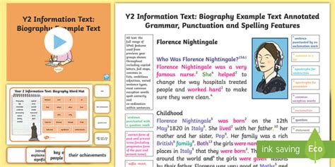 Biography informational text