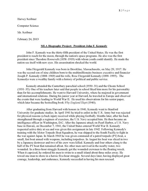 Biography interview essay apa example