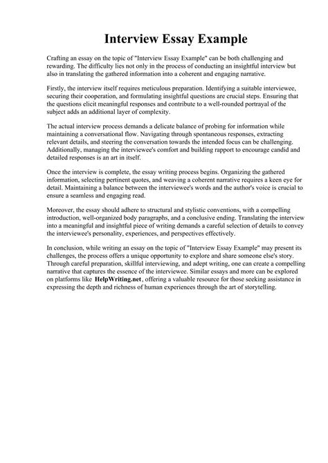 Biography interview essay writing sample