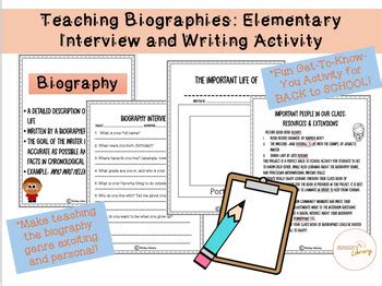 Biography interview project for school students free