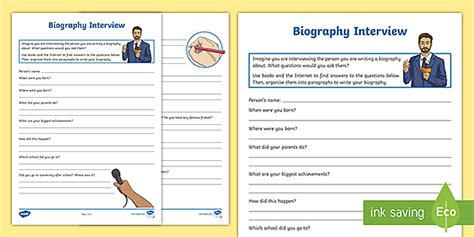 Biography interview questions for kids
