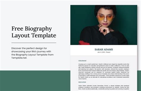 Biography layout example