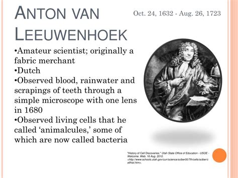 Biography of anton van leeuwenhoek timeline of events
