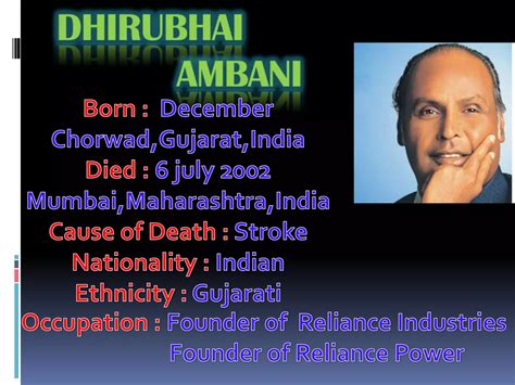 Biography of dhirubhai ambani ppt viewer download