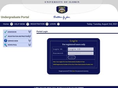 Biography of university of ilorin portal page