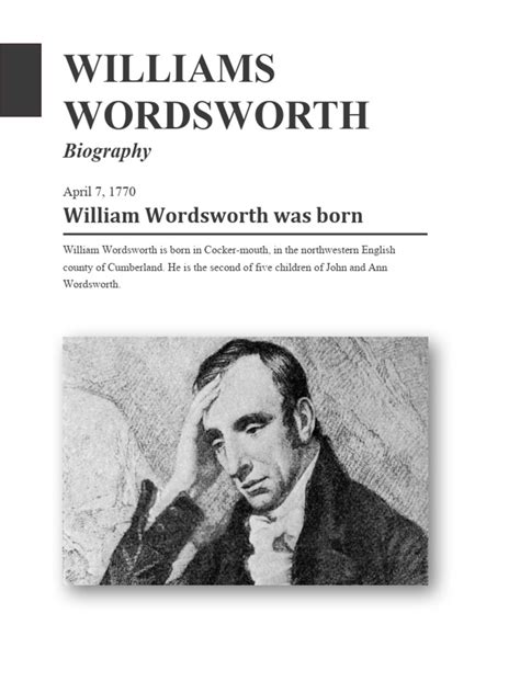 Biography of william wordsworth in 500 words