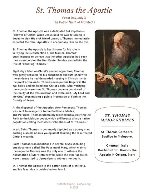 Biography on st thomas