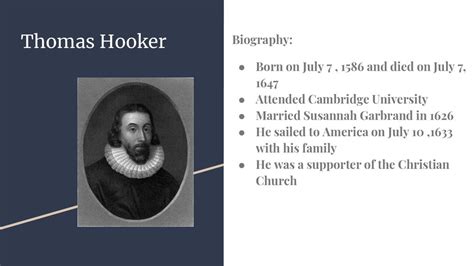Biography on thomas hooker