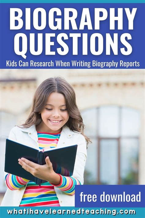 Biography questions for kids to use in school