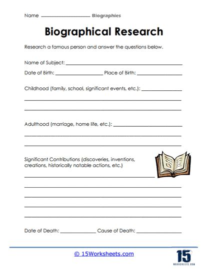 Biography questions for research