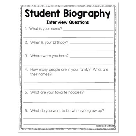 Biography questions pdf