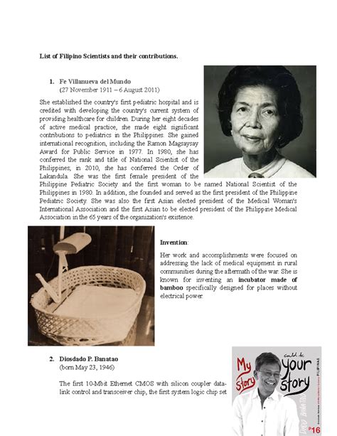 Biography scientist filipino inventor with photo