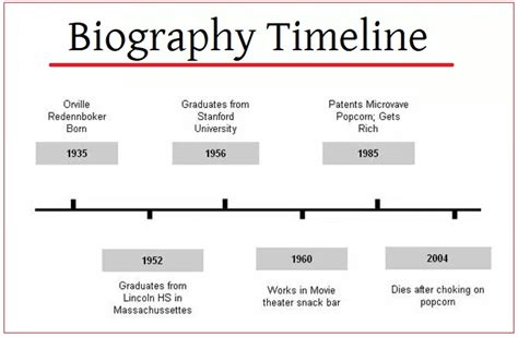 Biography timeline project examples excel template