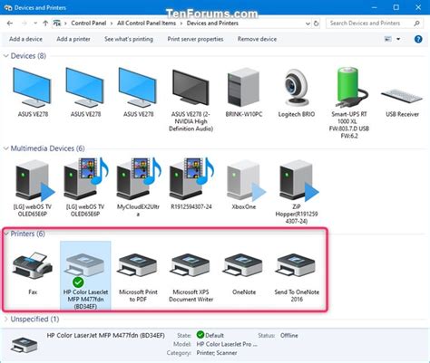 Biography view panel windows 10 printers and devices
