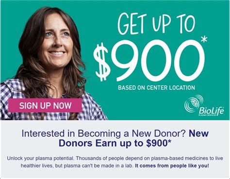 Biolife plasma donation pay. In just 8 plasma donations, new plasma donors in Ogden, Utah can earn $800! First time donors must present our coupon at one of our BioLife Plasma Services donation centers. Register Now: Welcome to BioLife Plasma - ... New donors must present the coupon prior to the initial donation. Donation fees will … 