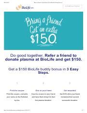 Referral Biolife Plasma. Expired Your friend will receive $150 wh