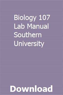 Biology 107 lab manual southern university. - Effecten van klasseconsultatie op curriculumimplementatie en leerresultaten.
