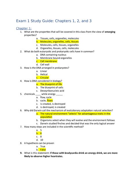 Biology 1107 Test 1 - Dee