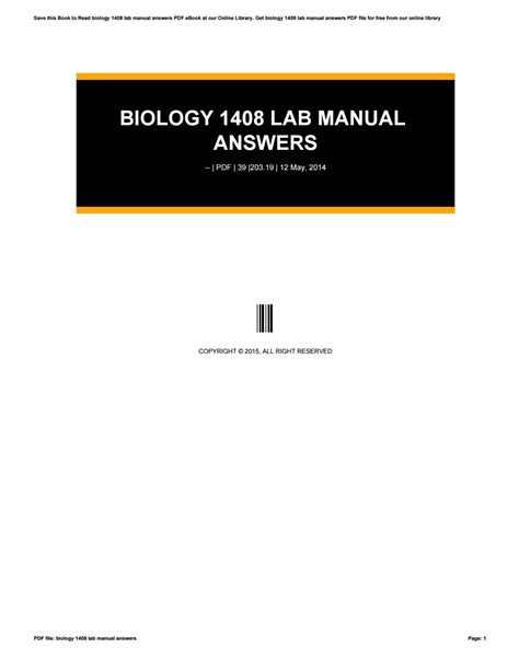 Biology 1408 lab manual answers inet. - Das römische weltreich vor dem untergang.