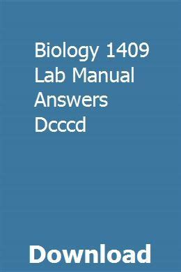 Biology 1409 lab manual answers dcccd. - California state contracting manual volume 2.