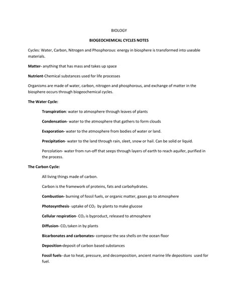 Biology Biogeochemical Cycles Notes Cycles Ter db excel com