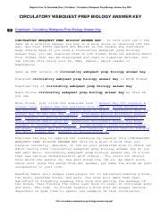 Biology Circulatory Webquest Prep Answers