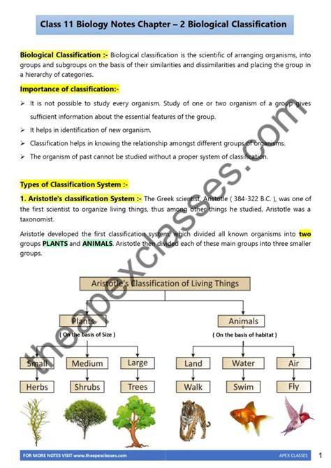 Biology Notes Answer Power 11 Key Chapter