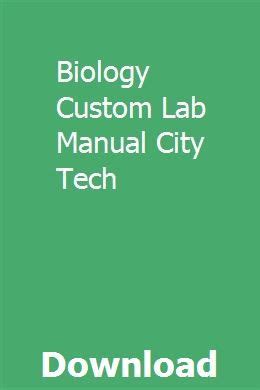 Biology custom lab manual city tech. - Canadian nurse certified study guide toronto.