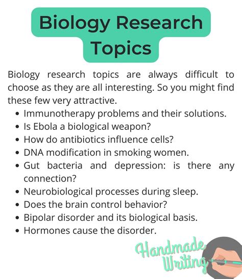 Biology topics. Assignment. For the Higher Biology assignment you need to carry out experiments and research the internet or other sources on a relevant biology topic. This research should be written up in a ... 