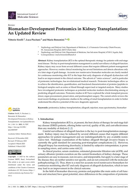 Biomarker-development proteomics in kidney transplantation: an …