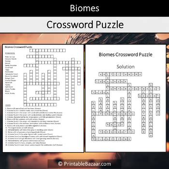 Biome Crossword Teaching Resources TPT