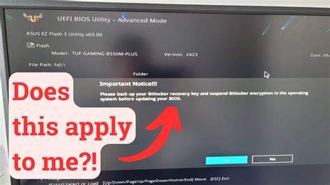 Bios update bitlocker warning.  The encryption key gets stored in the ...