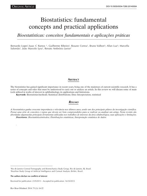 Biostatistics: Fundamental concepts and practical applications