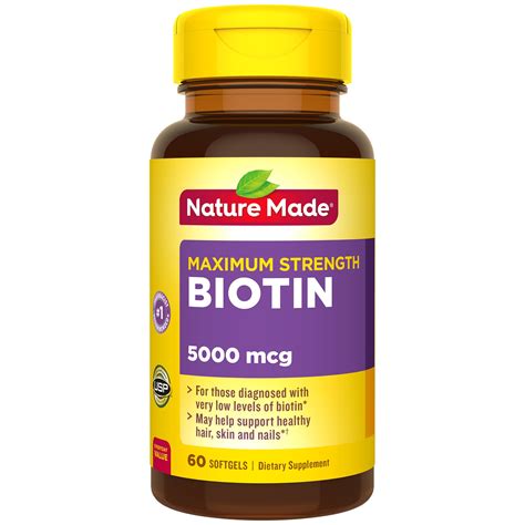 Biotin for Hair, Skin & Nails Support - 5 MG (60 Vegan Capsules) …