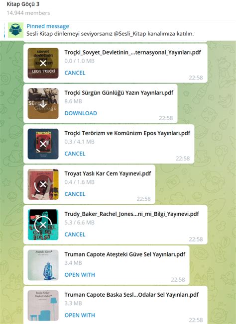 Bir Telegram Kitap Grubu çoğu zaman kullanıcılara kitap indirmelerine olanak sağlarken sohbet etmelerinide sağlar bu açıdan diğer platformlardaki kitap topluluklarından ayrılır.