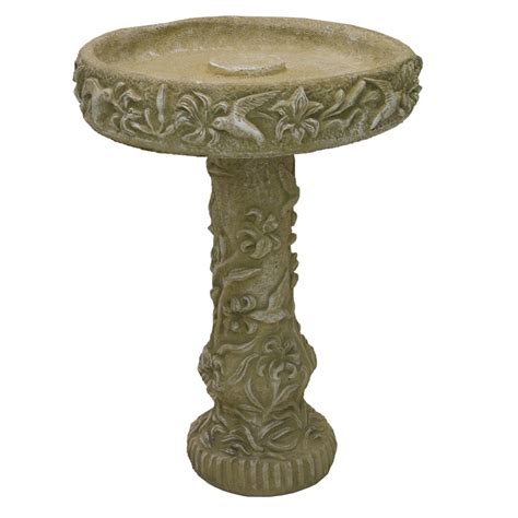 At Lowe’s, we have a variety of birdbaths in such materials as